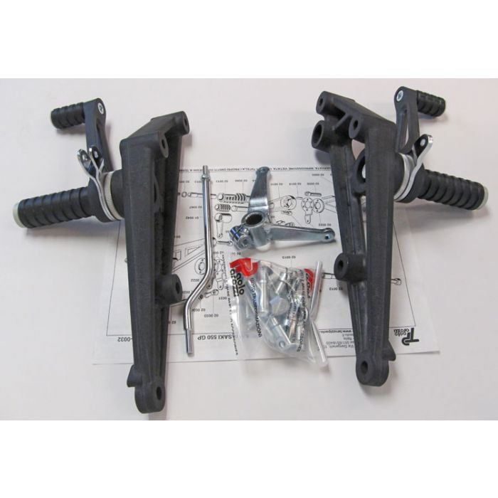 Rearsets Fixed Rubber Covered Footpegs by Tarozzi